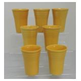 Vintage Fiesta water tumbler group, 7 yellow
