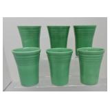 Vintage Fiesta water tumbler group, 6 green