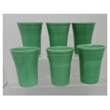 Vintage Fiesta water tumbler group, 6 green