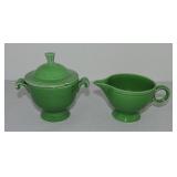 Kitchen Kraft cream & sugar, medium green,