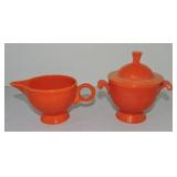 Kitchen Kraft cream & sugar, red