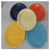 Vintage Fiesta oval platter group, 5 mixed