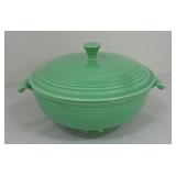 Vintage Fiesta casserole, green, glaze rub
