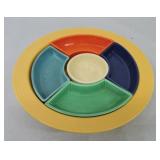 Vintage Fiesta relish tray, all 6 colors