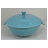 Vintage Fiesta casserole, turquoise, nick