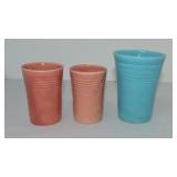 Vintage Fiesta tumbler group, 2 rose juice,