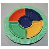 Vintage Fiesta relish tray, complete
