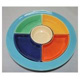 Vintage Fiesta relish tray, all 6 colors