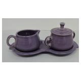 Fiesta Post 86 cream, sugar, and tray set,
