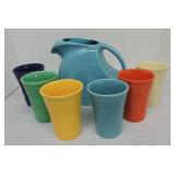 Vintage Fiesta 7 piece water set with all