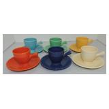 Vintage Fiesta demitasse cup & saucer group,
