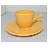 Vintage Fiesta demitasse cup & saucer, yellow