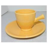 Vintage Fiesta demitasse cup & saucer, yellow