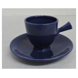 Vintage Fiesta demitasse cup & saucer, cobalt