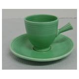 Vintage Fiesta demitasse cup & saucer, green