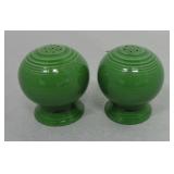 Vintage Fiesta pair of shakers, medium green