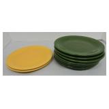 Vintage Fiesta 7" plate group, 7 dark green,