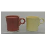 Vintage Fiesta mug group, rose & ivory