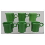 Vintage Fiesta mug group, 6 medium green