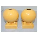 Vintage Fiesta pair of bulb candle holders,