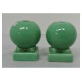 Vintage Fiesta pair of bulb candle holders,