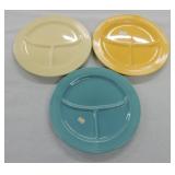 Vintage Fiesta 10 1/2" compartment plate group,