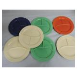 Vintage Fiesta 10 1/2" compartment plate group,