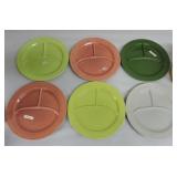 Vintage Fiesta 10 1/2" compartment plate group,