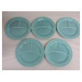 Vintage Fiesta 10 1/2" compartment plate group,