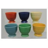 Vintage Fiesta egg cup group, all 6 original
