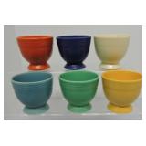 Vintage Fiesta egg cup group, all 6 original
