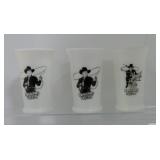Hopalong Cassidy lot of 3 milk glass tumblers