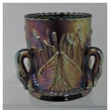 St. Clair carnival glass swan toothpick holder