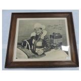 Roy Rogers in speedboat framed photo