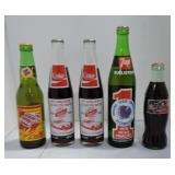 Lot of 5 commemorative pop bottles
