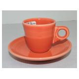 Fiesta Post 86 AD cup/saucer, persimmon