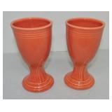 Fiesta Post 86 pair of goblets, persimmon