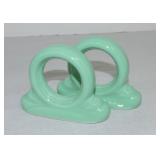 Fiesta Post 86 lot of 2 napkin rings, seamist