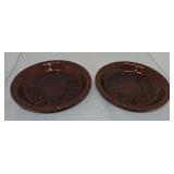Vintage Fiesta Amberstone lot of 2 pie plates