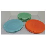 Vintage Fiesta 9" plate group: 6 green,