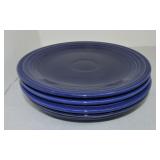 Vintage Fiesta 9" plate group, 6 cobalt