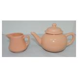 HLC apricot teapot and creamer