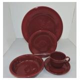 Fiesta Post 86 5 pc place setting, cinnabar