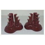 Fiesta Post 86 pair of pyramid candle holders,