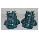 Fiesta Post 86 pair of pyramid candle holders,
