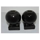 Fiesta Post 86 pair of round candle sticks, black