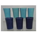Vintage Fiesta juice tumbler group, 4 turquoise,