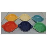 Vintage Fiesta cream soup group, 6 original