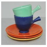 Vintage Fiesta demitasse cups & saucers group,