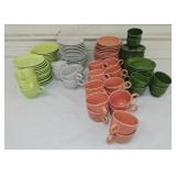 Vintage Fiesta cup & saucer group, 50